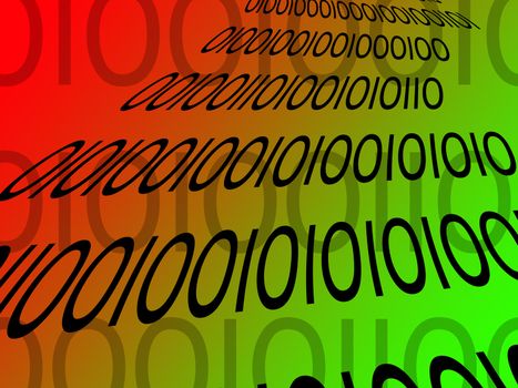 Binary ones and zeros representing data flow