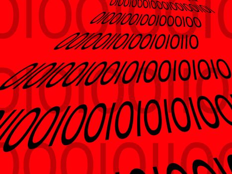 Binary ones and zeros representing data flow