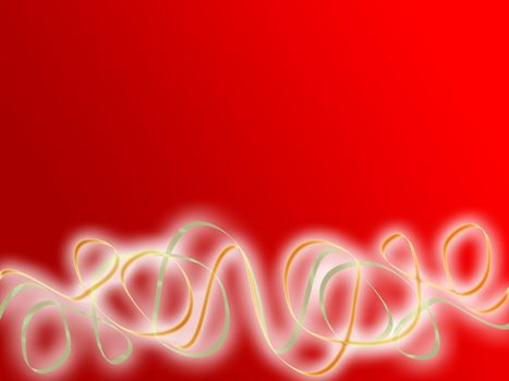 Party ribbons red background with copyspace above