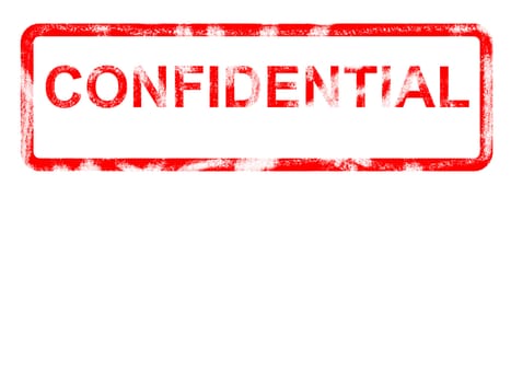 Grungey rubber stamp stating confidential. With copyspace