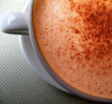 Tiny bubbles on top of hot chocolate drink