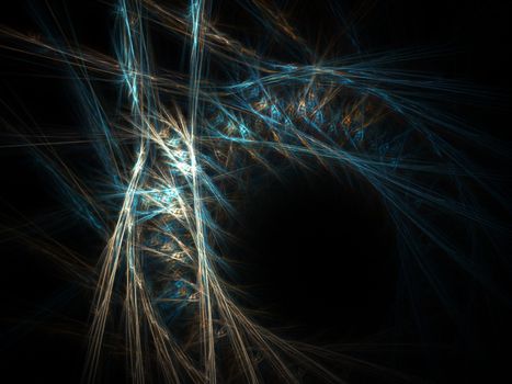 Abstract fractal background. Computer generated graphics. Magic light rays 3d.