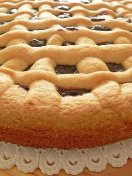  a fruit tart close up