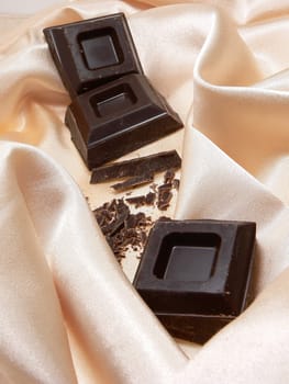 chocolate on a silk cloth