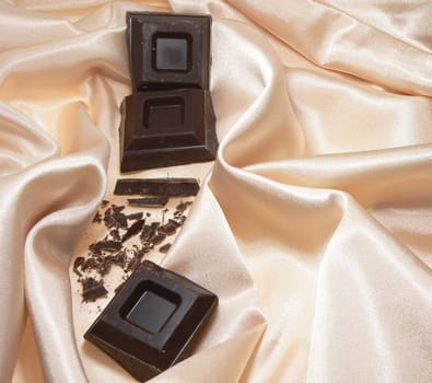 chocolate on a silk cloth
