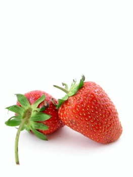 Strawberries isolaet over white.