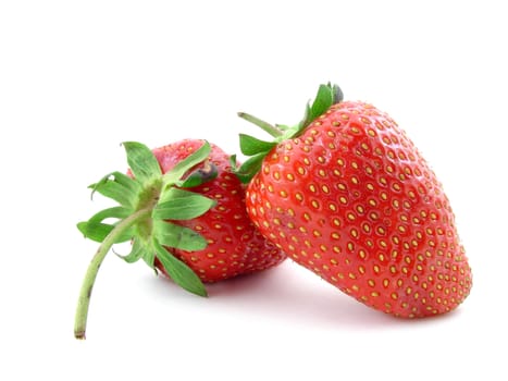 Strawberries isolated over white.