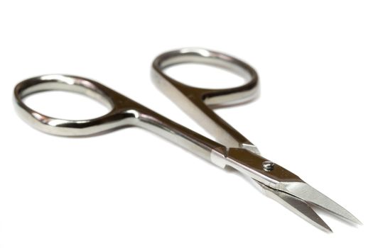 close-up nail scissors, isolated on white