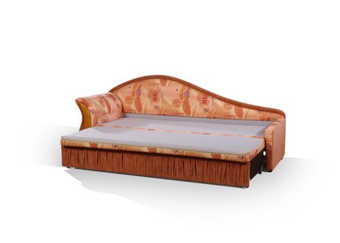 sofa is decomposed in a bed on a white background