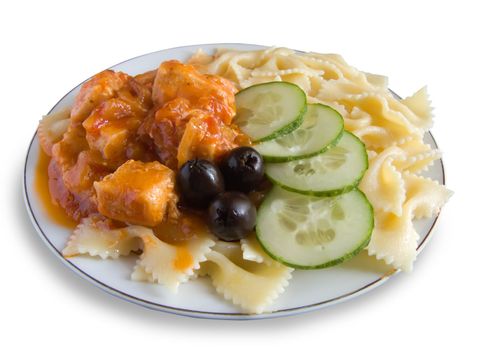 chicken Meat and olive whith macaroni