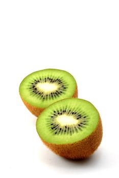 healthy green kiwi fruit isolated on white background