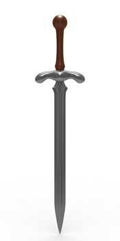 Sword on white background. Isolated 3D image