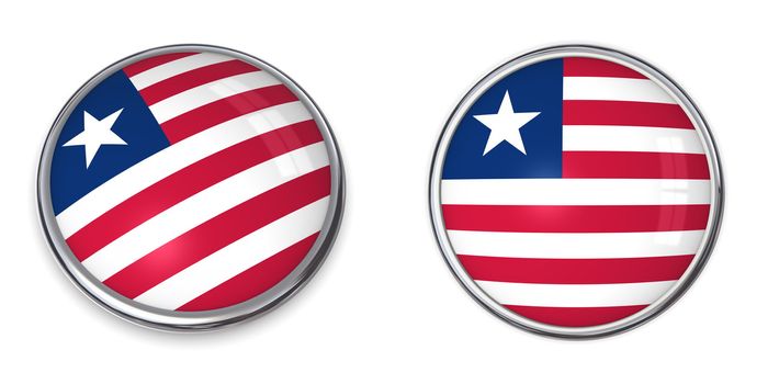 button style banner in 3D of Liberia