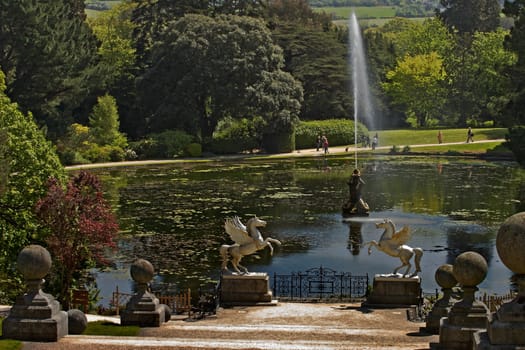 The lake at Powerscourt Gardens County Wicklow Ireland