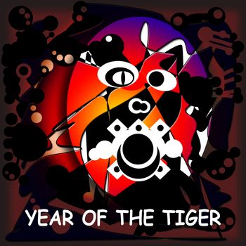 Abstract Illustration with a Tiger To Chinese New Year