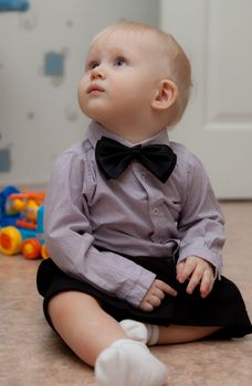 small child with bow tie. little baby