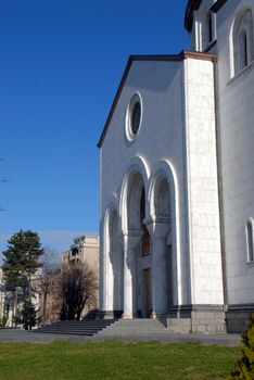 fragment entrance of Sveti Sava architecture in Belgrade