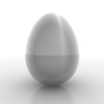 a single shiny egg of brushed metal