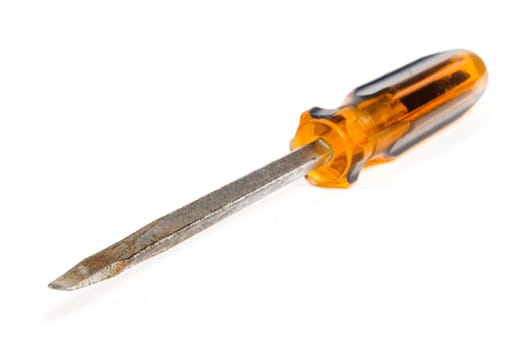 Photo of single screwdriver against the white background