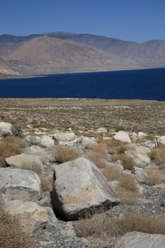 Walker Lake, a large freshwater desert lake in Nevada