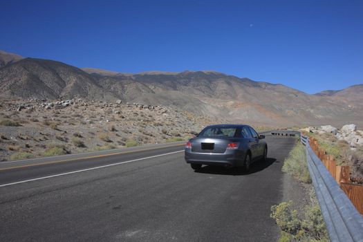 Mountain road above Walker Lake in Nevada