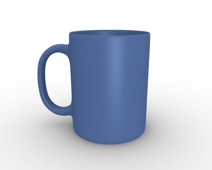 3D rendered illustration of blue tea/coffee mug
