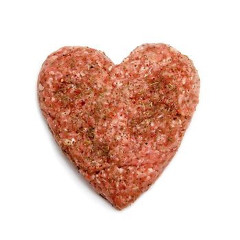 Heart made of minced meat