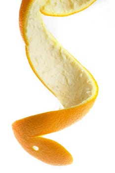 Peel of orange, isolated on white