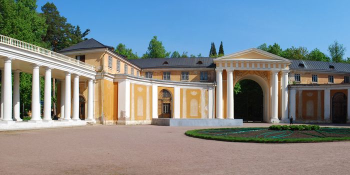 Courtyard in Arkhangelskoye estate near Moscow, Russia (panorama)