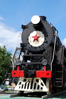Old soviet steam locomotive