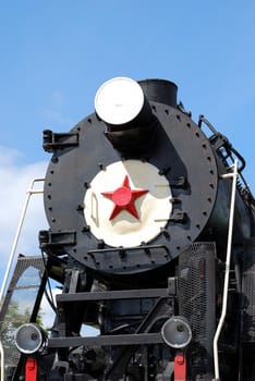 Old soviet steam locomotive (detail)