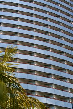 Abstract of reflective high-rise building.