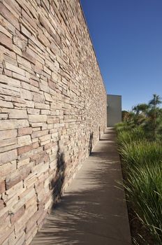 Abstract Slate Rock Wall Background in Perspective.