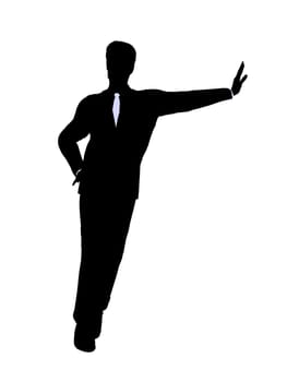 Male business executive silhouette on a white background