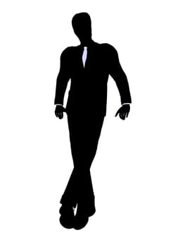 Male business executive silhouette on a white background