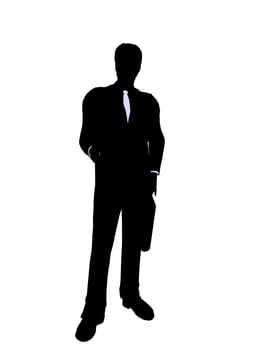 Male business executive silhouette on a white background