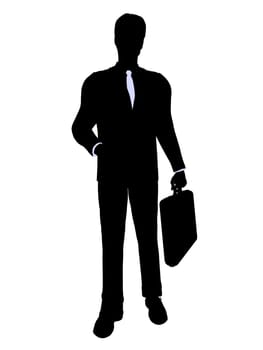 Male business executive silhouette on a white background