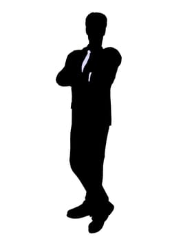 Male business executive silhouette on a white background