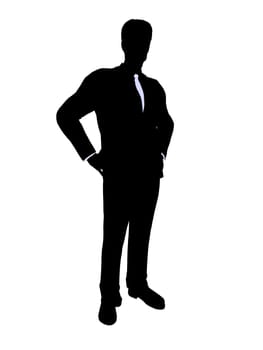 Male business executive silhouette on a white background