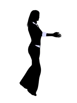 Female business executive silhouette on a white background