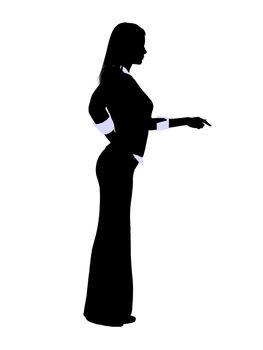 Female business executive silhouette on a white background