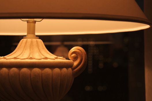 Close-up of an Eligant Decorative Desk Lamp