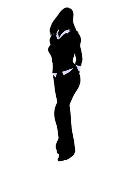 Female business executive silhouette on a white background