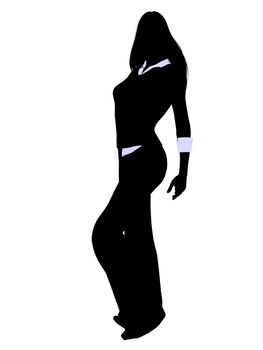 Female business executive silhouette on a white background