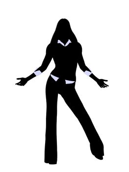 Female business executive silhouette on a white background