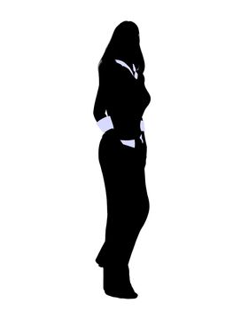 Female business executive silhouette on a white background