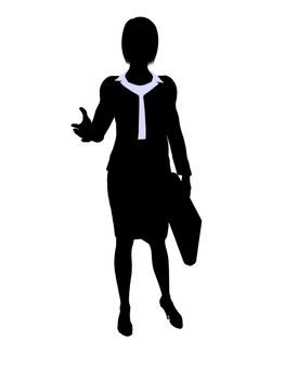 Female business executive silhouette on a white background