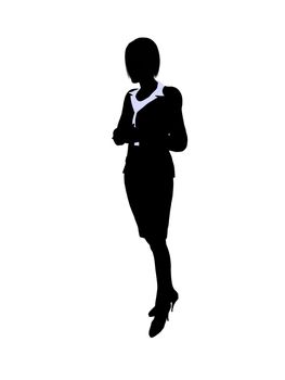 Female business executive silhouette on a white background