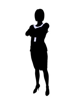 Female business executive silhouette on a white background