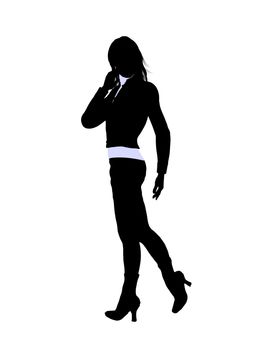 Female business executive silhouette on a white background